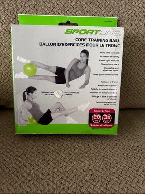 SportLine Green Core Training Ball - Home Exercise Ball with DVD